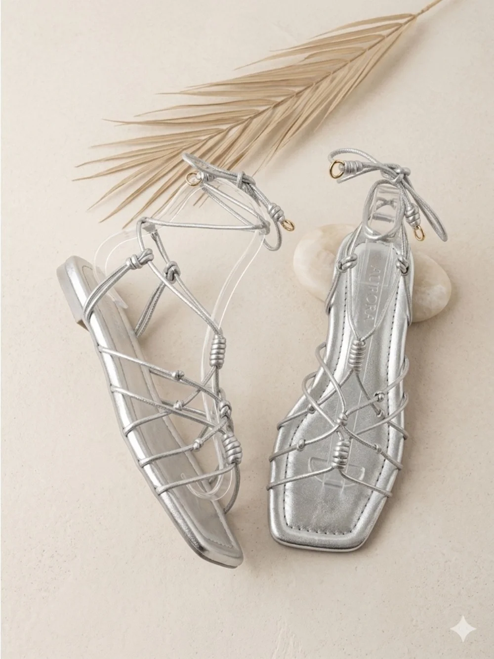 Ulla Johnson Freya Gladiator Sandals Metallic Silver Strappy Flat Size 9 NIB